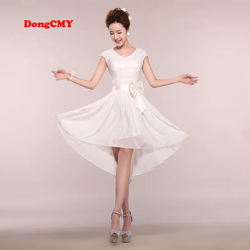 

DongCMY 2017 new sleeveless Zipper white color Ankle-Length bride girls Bridesmaid dresses