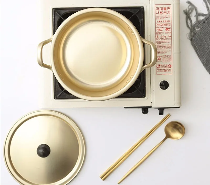 Креативный Золотой суповый горшок из алюминиевого сплава с антипригарным покрытием, кастрюля, кастрюля для салата, миска для лапши быстрого приготовления, кухонные инструменты для приготовления пищи 14-20 см