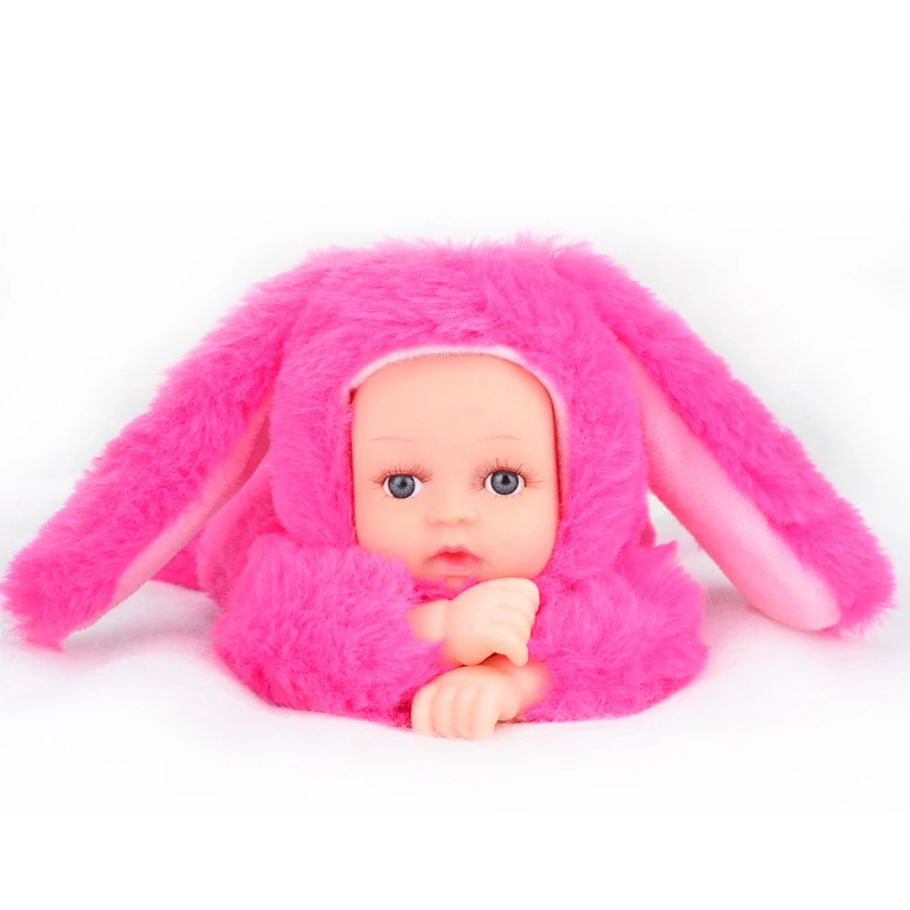 

Reborn Baby Rabbit/Bear Plush Doll Toys 25CM Open Eyes Cute Baby Dolls with Children Sleeping Best Birthday Gift For Kids
