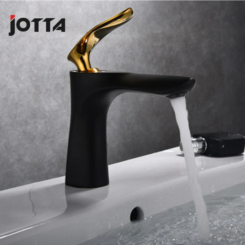 Black simple matt frosted faucet washbasin paint hot and cold faucet