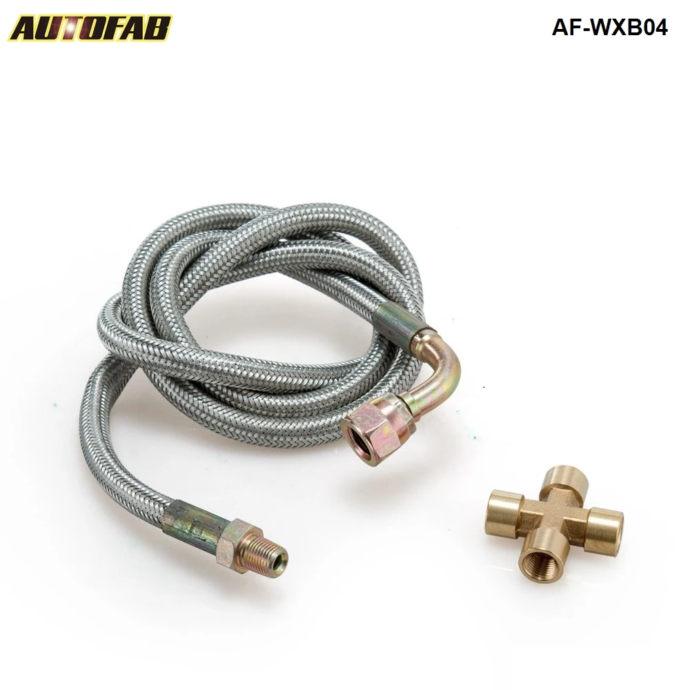 Universal Braided Stainless Steel 36" T25/T28 Turbo Oil Inlet Feed Line
