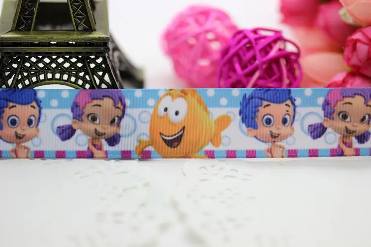DHK 7/8 'Ƌ ярдов bubble guppies печатная корсажная лента для волос с бантом diy вечерние