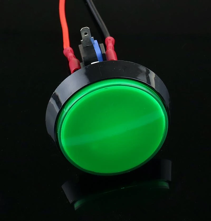 

1PCS green LED Light Lamp 60MM Big Round Arcade Video Game Player Push Button Switch For Game Room