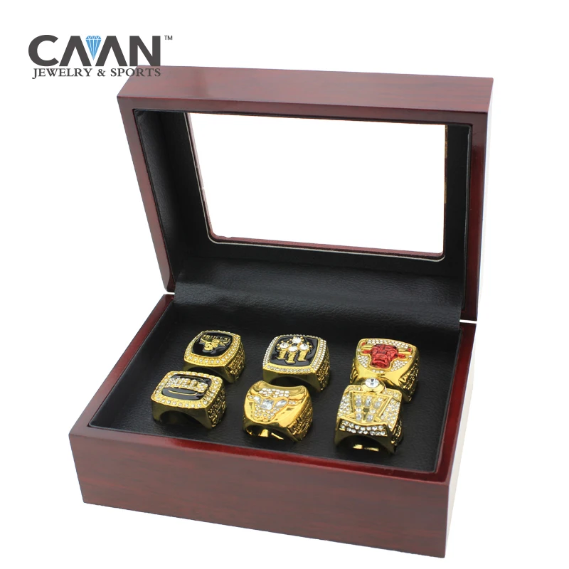 

Drop shipping 6 PCS Sets 1991 1992 1993 1996 1997 1998 Bulls Basketball replica championship rings