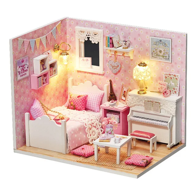 Кукольный дом мебель Diy Миниатюрный 3D Деревянный Miniaturas кукольный домик игрушки для детей подарки на день рождения Каса дневник котенка H013 - Цвет: H015