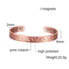 Vinterly Magnetic Bracelets Rose Copper Adjustable Cuff Bangles Women Men Energy Jewelry Resizable Pain Relief for Arthritis 5