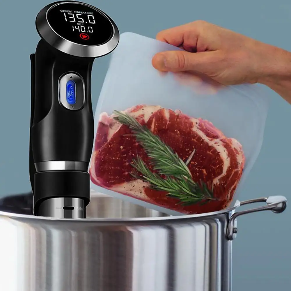 

Vacuum Slow Cooker Sous Vide Food Cooking 1500W Powerful Immersion Circulator LCD Digital Timer Display Stainless Steel EU/US/UK