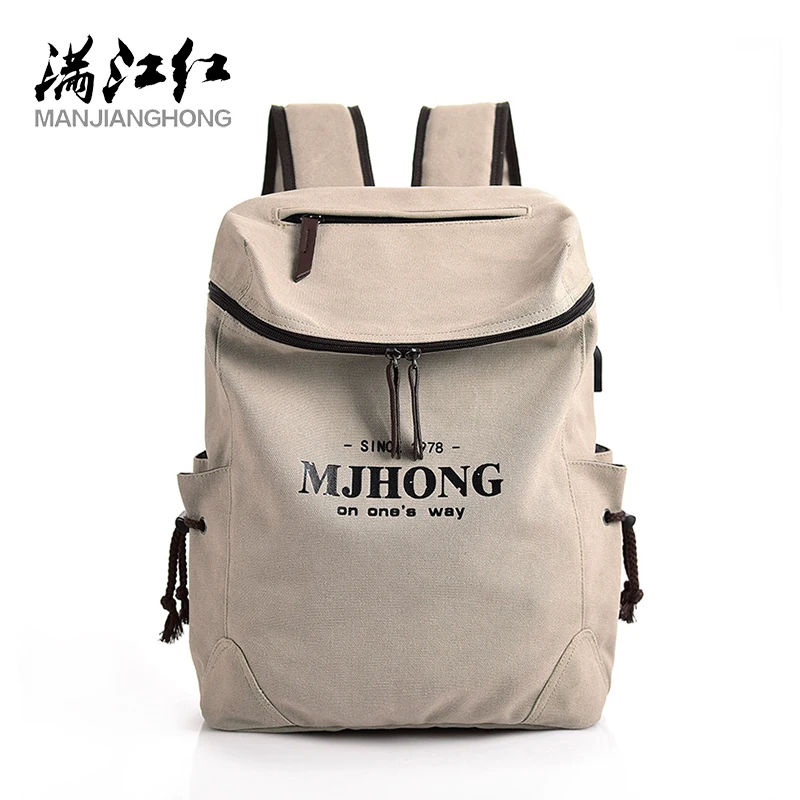 Холщовый мужской рюкзак Manjianghong Bolsa de lona большой дорожный для хранения
