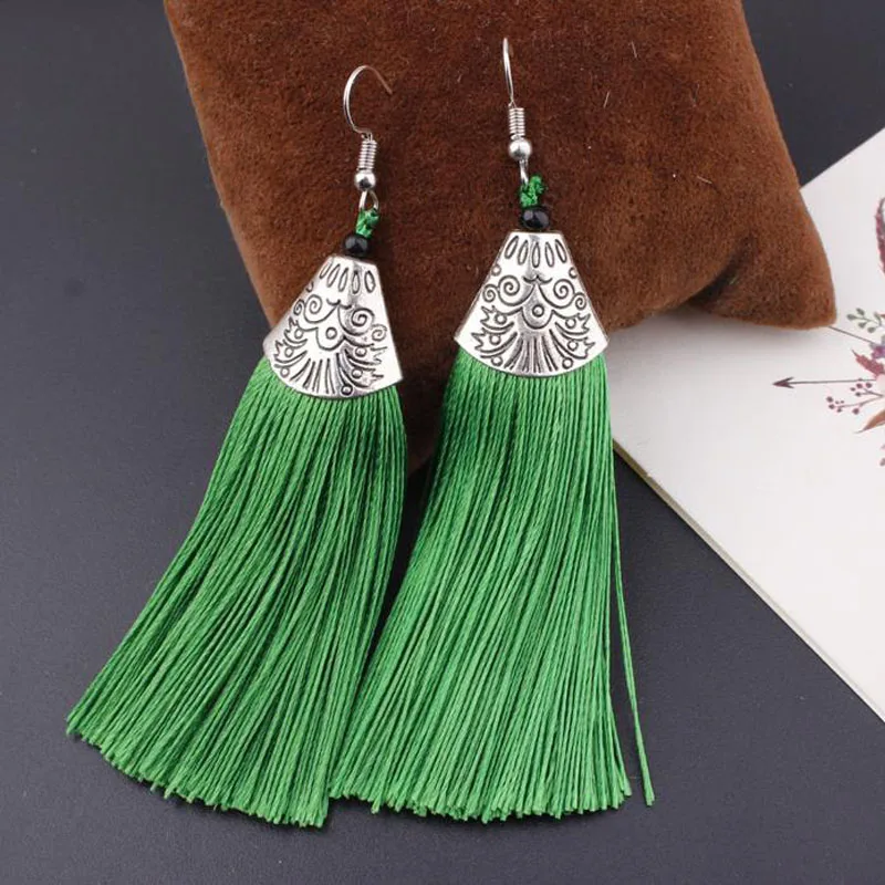 

Vintage Tassel Earrings Women Fashion Brand Jewelry Geometric Silver Color Simple Dangle Drop Earrings