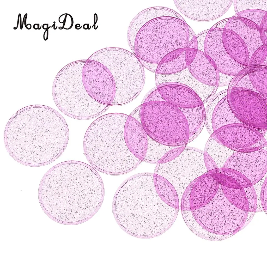 MagiDeal 40Pcs Plastic Count Bingo Chips Markers for Bingo Game Cards Party Fun Family Club Games Supplies Accessory
