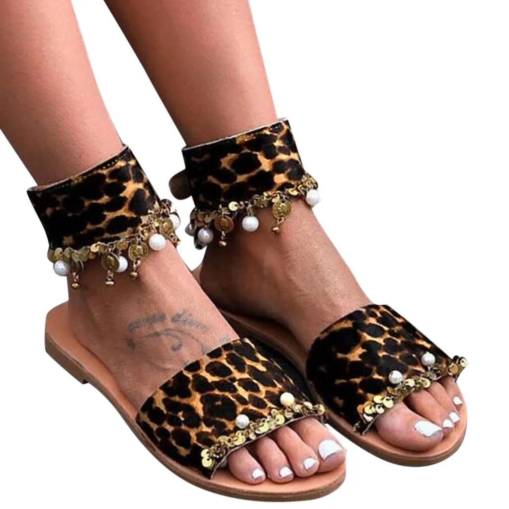 gladiator leopard sandals