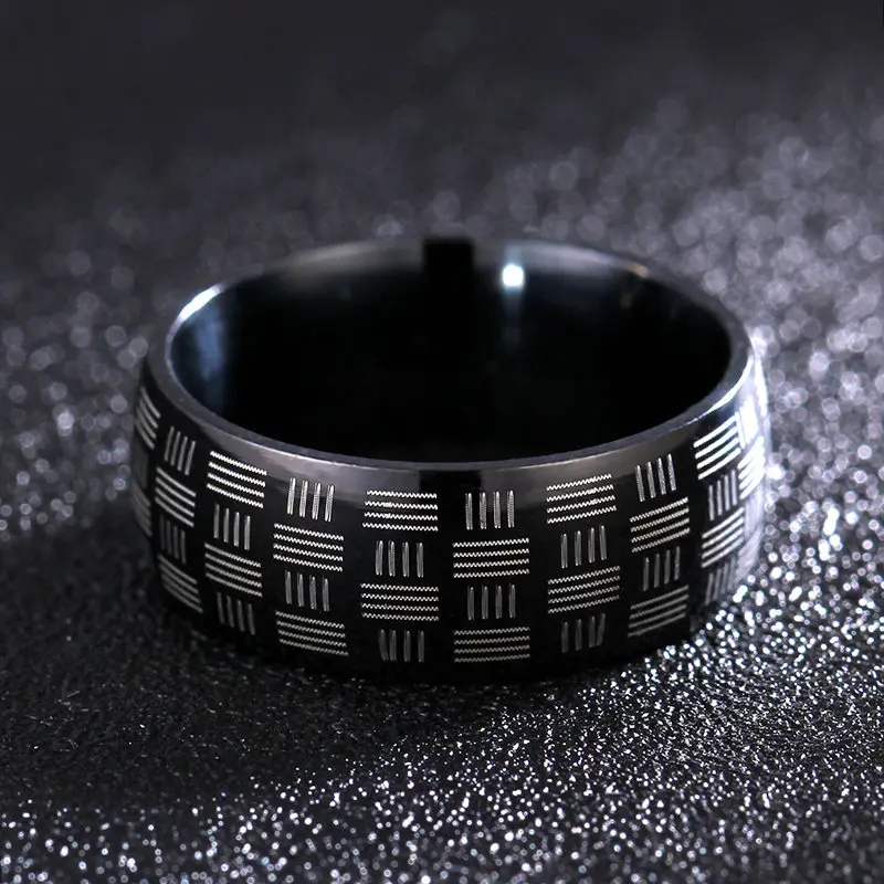 8 мм титановые кольца для мужчин и женщин подарок на день рождения треугольный узор дискретное кольцо - Цвет основного камня: JR2088 8mm
