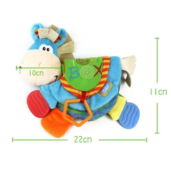 

Hot Newborn Baby Rattles Teether Toys Cute Donkey Animal Cloth Book For Toddlers Learning early Education Toys Christmas Gift