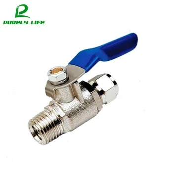 

1/4" OD Tube to 1/4"male BSP Ball Valve swhich connector,1/4" External thread to 1/4" pipe Water purifier direct connect joint