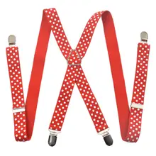 Горячие 4 зажимы в горошек цветные мужские подтяжки для мужчин 2,5 см х женские брюки с регулируемыми подтяжками