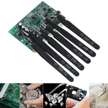 6 шт./лот антистатические пинцеты из нержавеющей стали 1,0 мм набор инструментов для ремонта электроники, ювелирных изделий и других изящных изделий