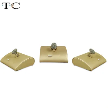 

2019 Gold PU Leather Finger Fingertip Ring Stand Display Ring Rack Jewelry Display Stand Holder Storage Showcase Organizer