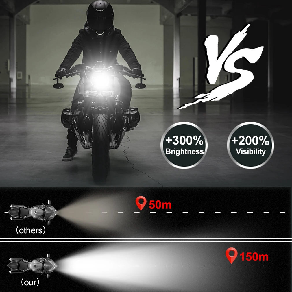 H4 светодиодный фонарь для мотоцикла с Lumi светодиодный s чипы ZES Canbus 6000LM 40 Вт Hi/короче спереди и длиннее сзади) Moto фонари скутера 6000 K Автомобильная фара 12 V