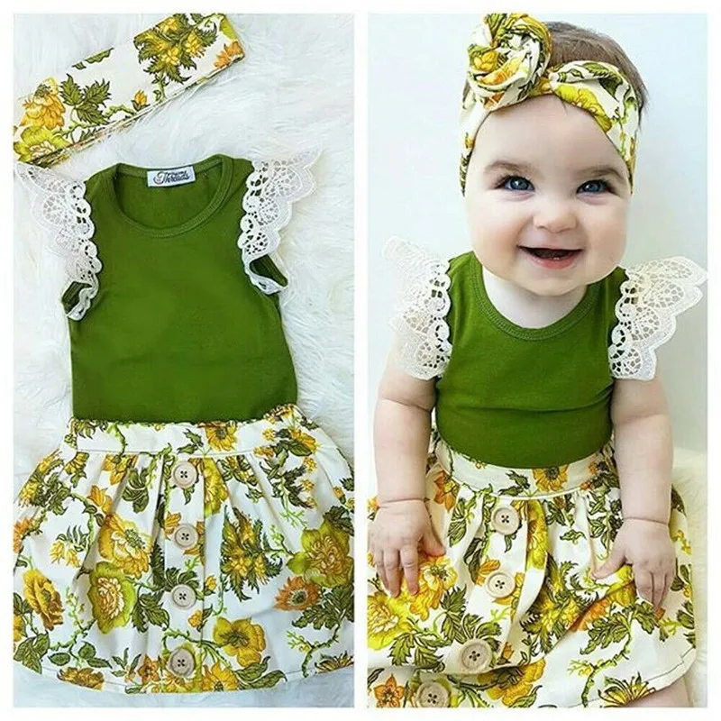 3 pçs boutique crianças roupas da criança do bebê da menina conjunto de ...