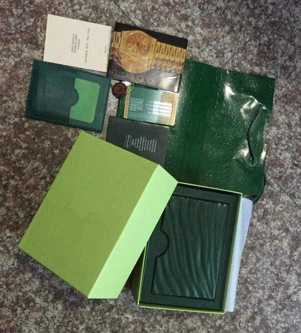 

Drop Shipping Green Brand Watch Original Box Papers Card Purse Gift Boxes Handbag 185mm*134mm*84mm 0.7KG For 116660 11671 Watch