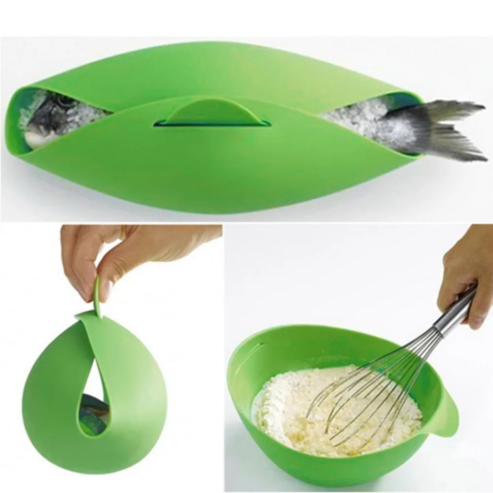 

1Pc Silicone Fish Kettle Folding Steamer Microwave Poacher Cooker Food Vegetable Bowl Basket Kitchen Cooking Tools