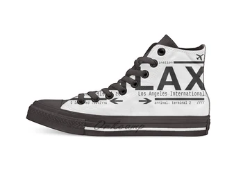 

LAX Los Angeles International Airport Casual High Top Canvas shoes sneakers For Drop shipping