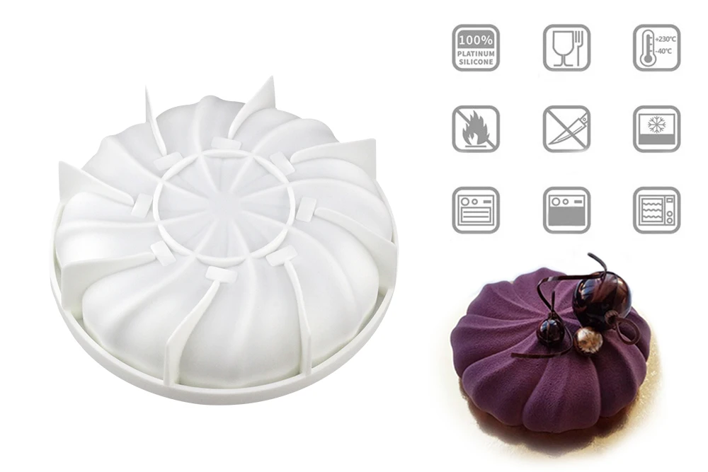 Белый 3D бусин в форме тыквы, силиконовые формы для выпечки тортов и пирожных для шоколада для муссов хлеба пудинга, мыла инструменты для украшения торта