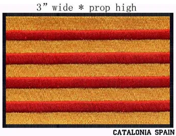 

Catalonia Flag Spain embroidery patch 3" wide shipping/ Colosseo/red and gold color/raise stripes