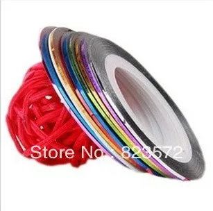 

30 random Color Rolls Striping Tape Metallic Yarn Line Nail Art Decoration Sticker Free Shipping