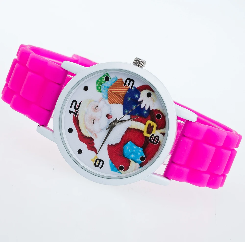 2018 Новый Красочный силиконовые часы детские подарки Санта Клаус наручные часы Мультфильм рождественские детские часы для детей # W