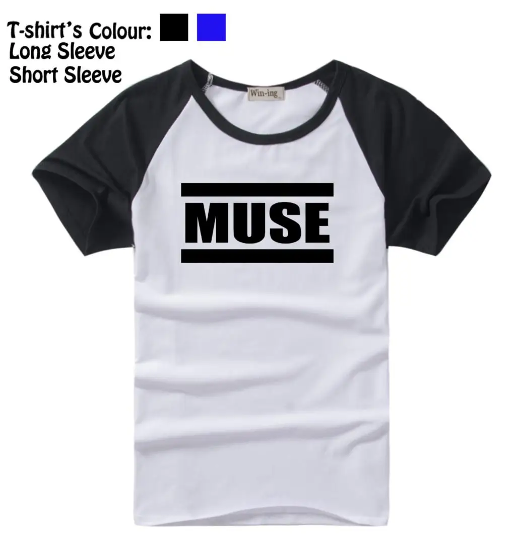 

MUSE THE 2ND LAW Packshot Hot Rock Band Design Pattern Long Short Sleeves T-Shirt Men's Boy's Tee Tops Black or Blue Sleeves