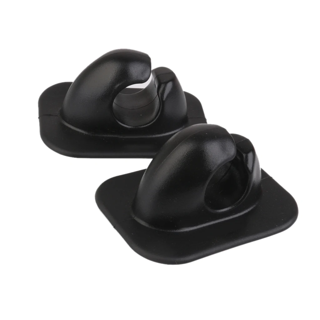 Durable 2Pcs Black PVC Paddle Hooks Holder for Safety Water Sports Fishing Inflatable Boat Kayaks Canoe Dinghy Yatch Accessories