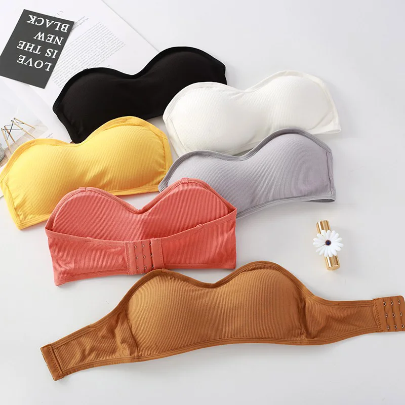 

Women Seamless Bra Underwear Removable Padded Intimates Strapless Bra Bralette Wire Free Bandeau Dress Tube Tops