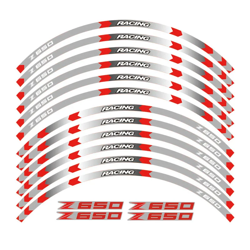 Мотоцикл Z650 17 дюймов обод наклейки колеса Светоотражающие в полоску для KAWASAKI Z 650