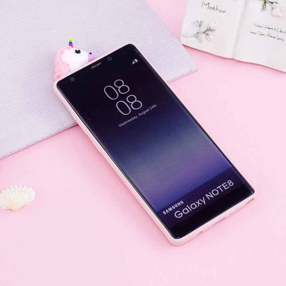 Милый 3D мультяшный Единорог для Samsung S6 S7 edge S8 Plus A3 A5 A7 J3 J5 J7 2015 2016 2017 Мягкий ТПУ