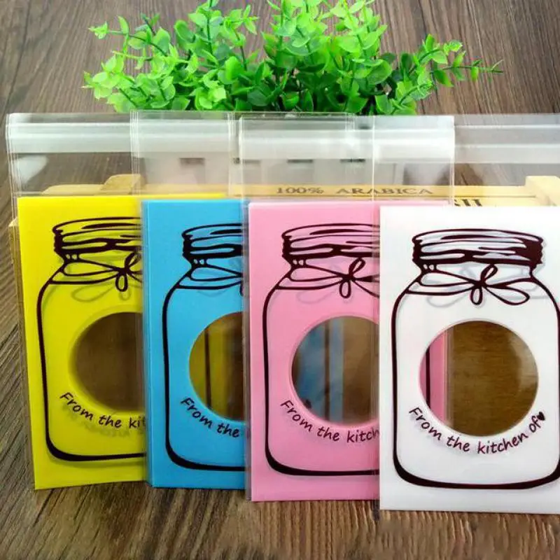 

50 pcs pack Bottle Design Wedding Party Candy Cookie Cellophane Gift Printing Pouch Packaging Gift Box Printing