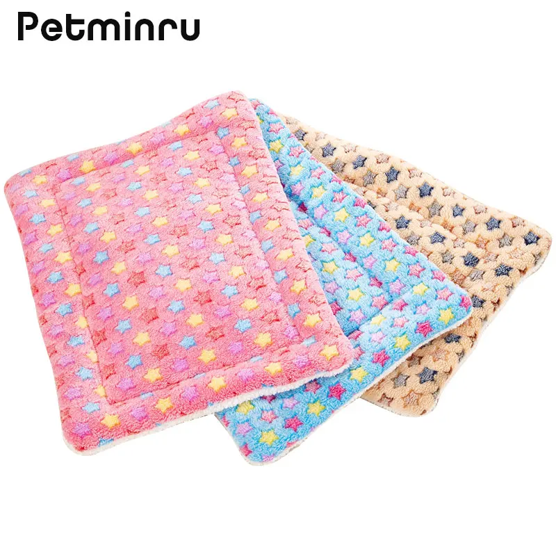 

Petminru Soft Coral Fleece Small Cat Dog Mats Blanket Warm Pet Mat Cushion Pet House Teddy Sleeping Beds Sofas Cat Mats