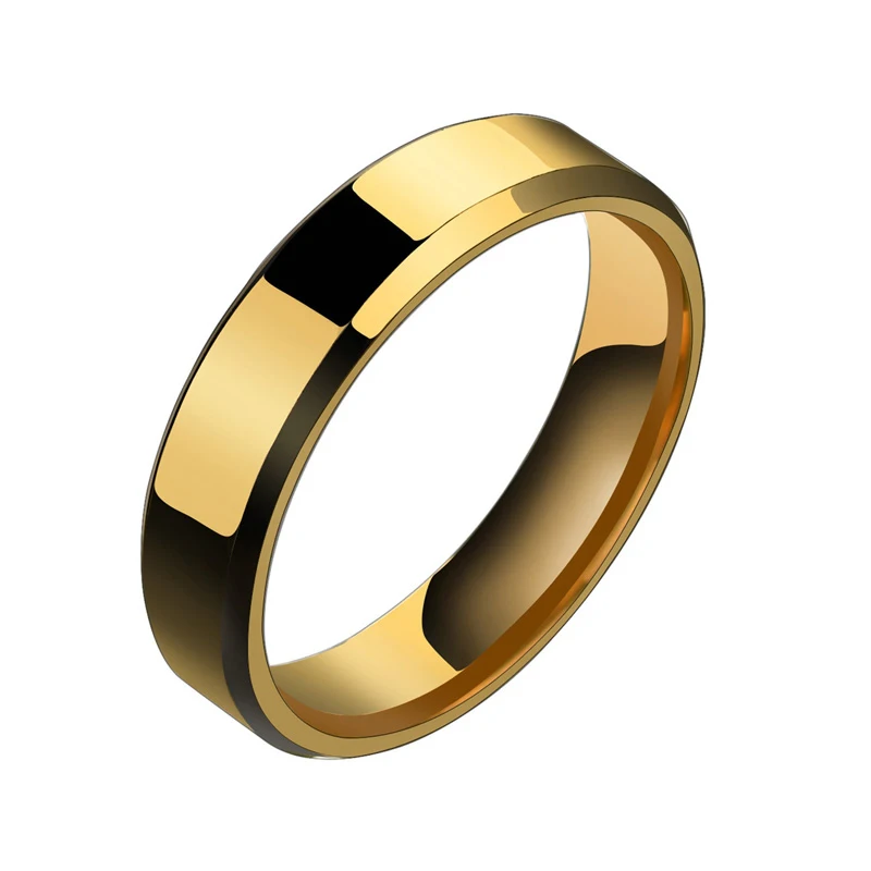 6mm Stainless Steel Ring For Women Men Fashion Gold Color Finger Rings Wedding Band Jewelry Gift wedding rings finger rings jewelry rings ring jewelry womens ring