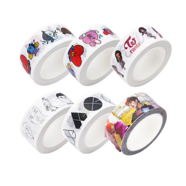 1pc kpop bts cute washi tape paper masking diy scrapbook stickers 1pc kpop bts cute washi tape paper masking diy scrapbook stickers suga jimin v rm diary