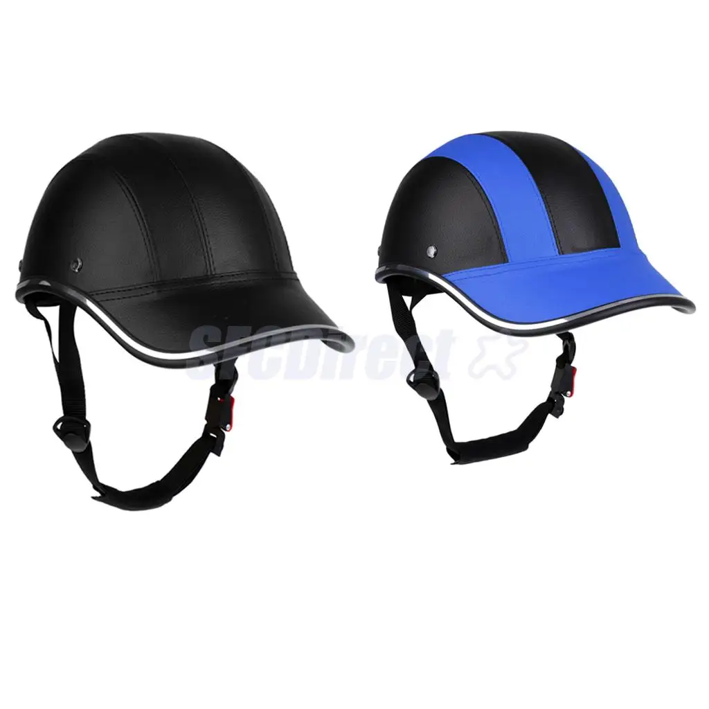 Ultra-light Cycling Helmet PU Baseball Cap Style Bike Motorcycle Visor Black