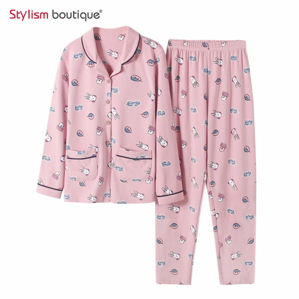 Women's Soft Long Sleeve Pajamas Button Down Sleepwear with Pajamas