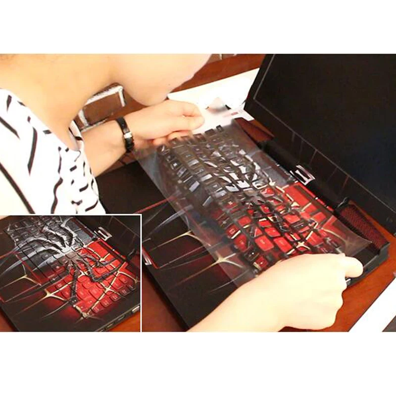 New ! 2017 Laptop Sticker Customize PVC Skins Dustproof ABC Sides+Keys+Key Interstice Stickers For Asus A40D Case