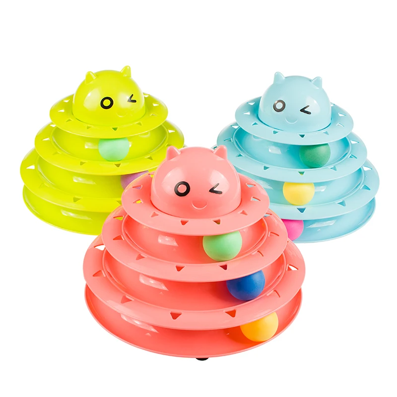 2018 Upgraded Funny Cat Pet Toy Cat Toys Intelligence Triple Play Disc