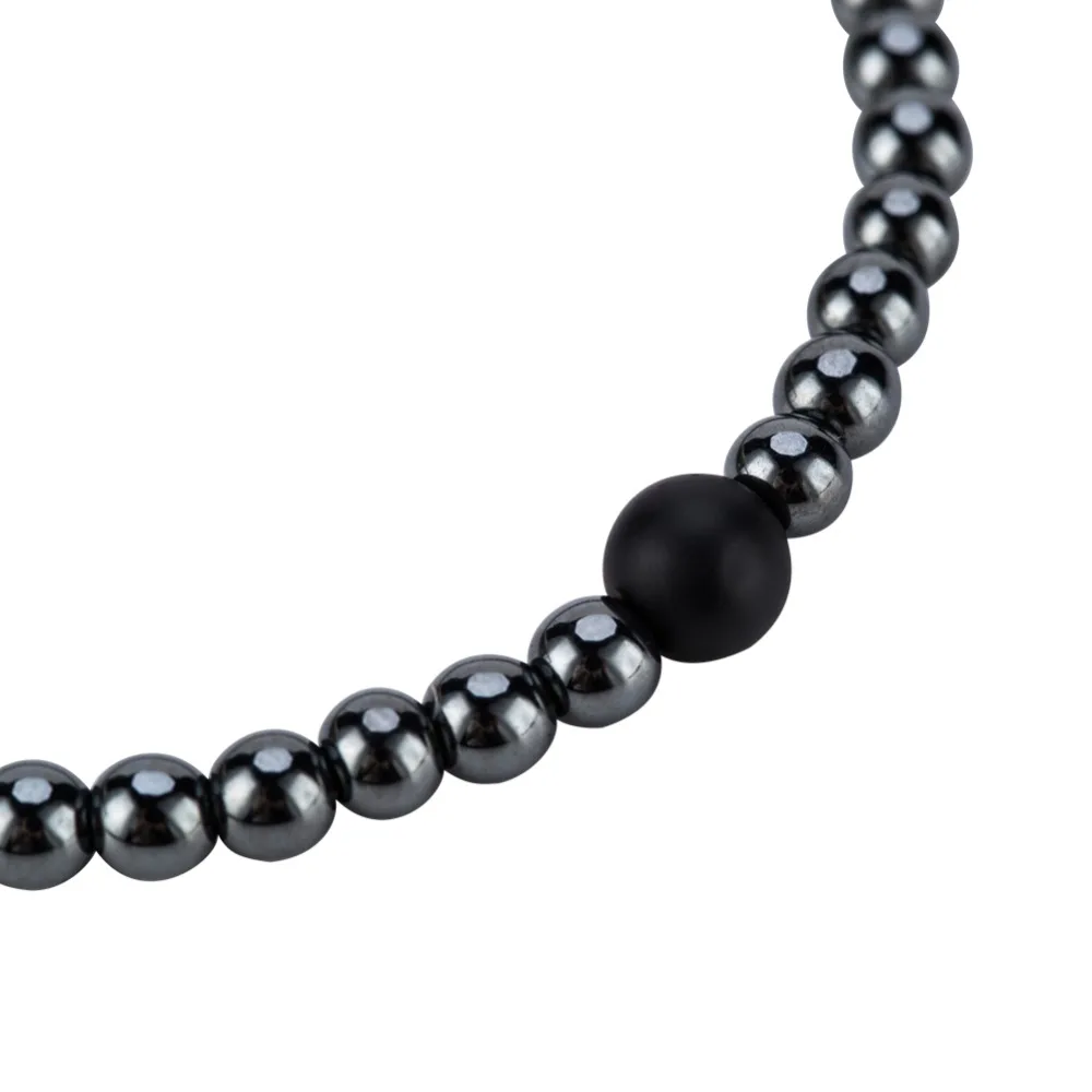 Noter 4mm Small Hematite Bracelet High Quality Black Beads Stone Braslet For Hombre Yoga Jewelry Unisex Minimalist Charm Braclet