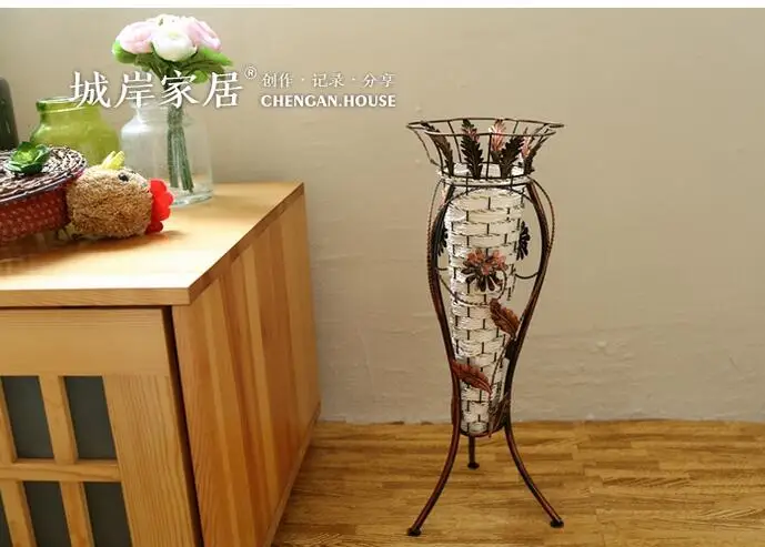 Home Decor Vases bosphorus clear gl bowls pottery barn Vintage Hand Woven Iron Floor Vase American Country Style Home Decor Vases Simulation Flowers Vases Home Decor Vases fanciful home decor items marvelous decoration item Vintage Hand Woven Iron Floor Vase American Country Style Home Decor Vases Simulation Flowers Vases