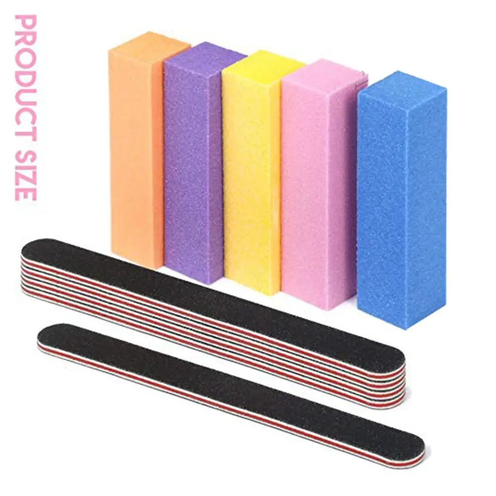 Nail Files Buffer Shiner Polisher Professional Art Supplies Pedicure Manicure Tool 100/180 Grit Block Set Decoration | Красота и