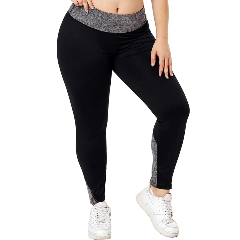 Black-Heathered-Splice-Plus-Size-Yoga-Pants-LC77114-2-3