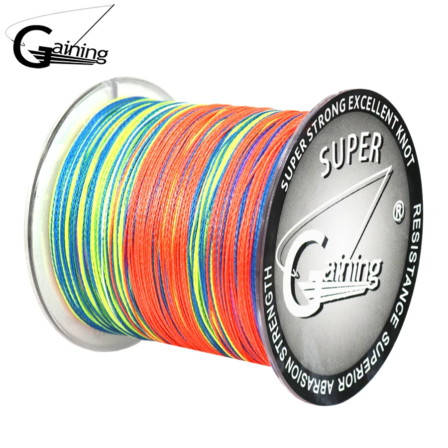 Gaining 4 Strands Multicolor Braided Fishing Line Abrasion Resistant Braided Lines Incredible Superline Zero Stretch Fish Thread