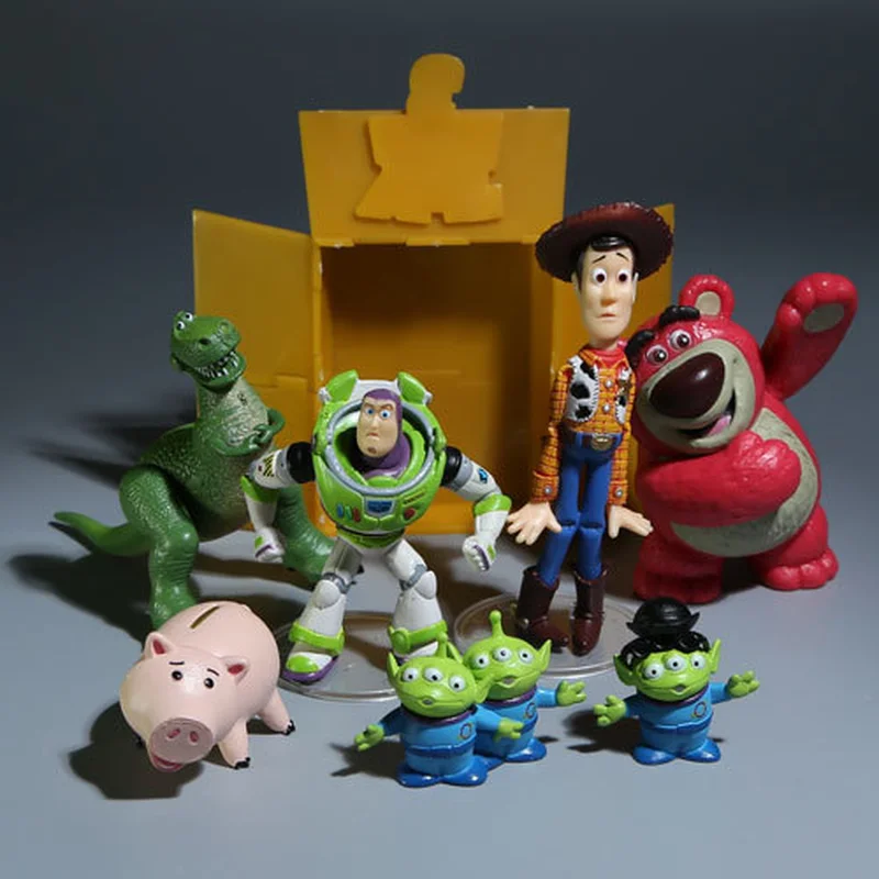 

7pcs/set 2-7CM Original Toy Story 4 Woody Buzz Lightyear losto Alien Hamm Rex the Green Dinosaur pvc action figure kids toys