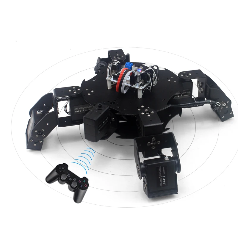 

Tortoiser bionic four-legged robot kit DIY with digital servo + PS2 mobile phone remote control Android aluminum RC robot toy